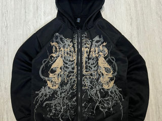 Affliction type zip hoodie