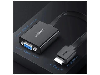 Convertor UGREEN HDMI la VGA + jack 3.5mm, 30 cm (Negru) foto 11