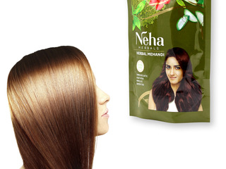 Хна для волос, на основе лечебных трав Neha (оттенок классический коричневый, рыжий) foto 1