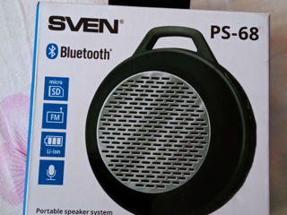 Портативная колонка Sven PS-68 Black с MicroSD,Bluetooth, FM-радио