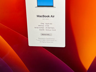 MacBook Air 13.6" Apple M2 (8C CPU/8C GPU), 8 GB, 256 GB, Starlight foto 8