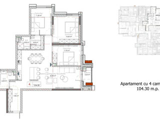Apartament cu 4 camere, 103 m², Centru, Chișinău foto 2
