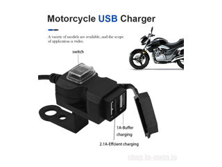 USB 12v Зарядное устройство телефона для мотоцикла, Водонепроницаемый. foto 2