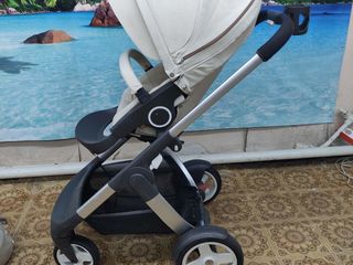 Очень дёшево! гламурная колясочка stokke crusi 3 в 1 лён! + набор Kit foto 2