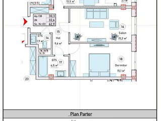 Apartament cu 2 camere, 63 m², Durlești, Chișinău foto 4