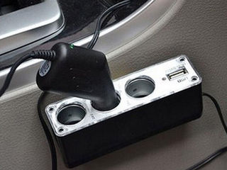 Автомобильный блок питания 12V/24v=3-розетки прикуривателя и питания USB зарядное устройство. foto 9
