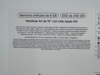 MacBook Air M3 15inc MDN CPU/10C GPU/8GB/256GB foto 3