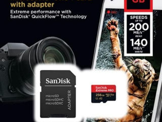 Карта SanDisk Extreme PRO microSD UHS-I емкостью 256 ГБ с адаптером C10, foto 4