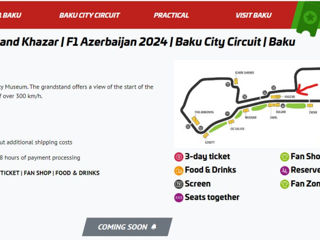 Bilete Formula 1 BAKU 2 buc. foto 1