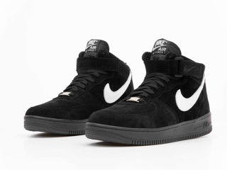 Nike Air Force 1 High Suede Black/White cu blana / с мехом foto 2