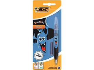 Stilou Bic Easy Clic Monster + Rezerva, Albastru