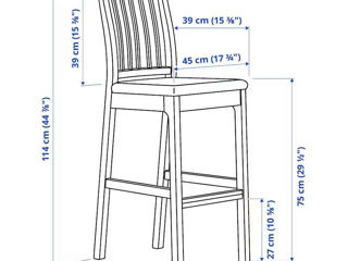 Scaun de bar din lemn cu spătar IKEA foto 5