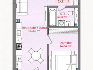 Apartament cu 1 cameră, 55 m², Centru, Dumbrava, Chișinău mun. foto 3