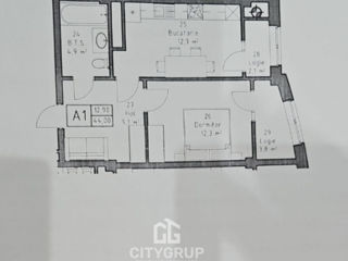 Apartament cu 2 camere, 44 m², Centru, Ialoveni foto 2