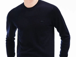 Lacoste Men's Crew Neck Wool Jersey Sweater Navy Size XXL New