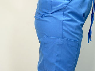 Pantalonii medicali fiber - albastru-deschis / медицинские брюки fiber - голубой foto 3
