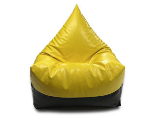 BeanBag Piramida XL din Ecopiele culoare Galbena foto 1