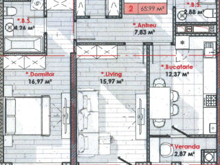 Apartament cu 2 camere, 65 m², Telecentru, Chișinău foto 2