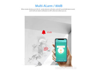 DY200 Fire smoke alarm detector sensor Zigbee Tuya, Детектор дыма. foto 3