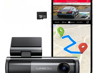 Видеорегистратор 5K Lingdu LD06 с ночным видением, Wi-Fi, GPS + SD 64Gb. Новый.