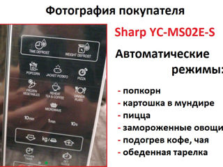 Cuptor cu microunde Sharp YC-MS02E-S       Умная и удобная помощница на кухне! foto 5