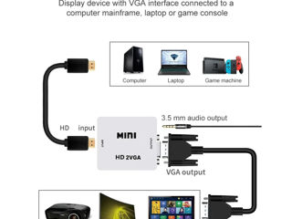 Adapter Vga Hdmi Dvi D DP MiniDP Rca foto 8