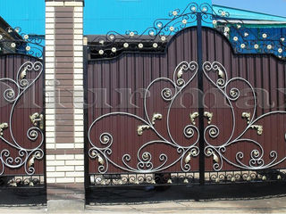 Copertine, porți, balustrade, garduri,  gratii , uși metalice și alte confecții din fier forjat. foto 3