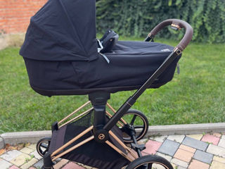 Stroller Cybex Platinum Priam 4.0,  3 in 1 Sepia Black chassis Rosegold car seat Cloud Z2 i-Size foto 3