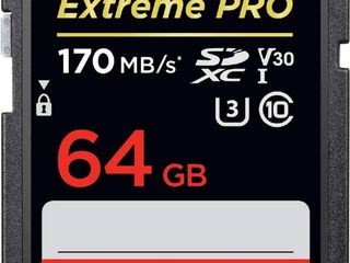 SanDisk 64GB Extreme PRO SDXC UHS-I Card - C10, U3, V30, 4K UHD, SD Card - SDSDXXY-064G-GN4IN foto 1