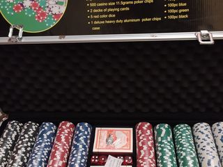 Set de poker покерный набор на 100,200,300,500 фишек foto 8