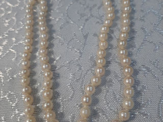 Colier Perle  Naturale Vintage Italia Foarte superb si finuț. Lungimea totala 122cm.  foto 0
