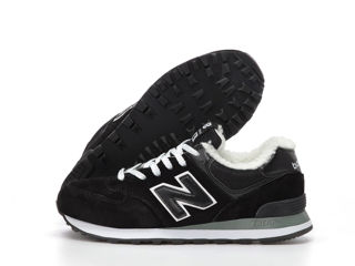 New Balance 574 Black Unisex cu blana / с мехом foto 8