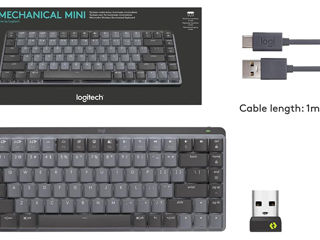 Tastatură Logitech Mx Mechanical Mini Wireless Illuminated, Graphite foto 3