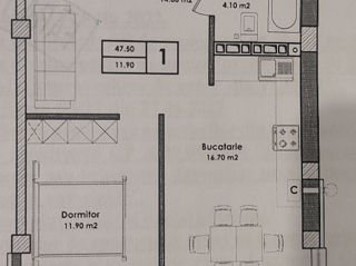 Apartament cu 1 cameră, 47 m², Durlești, Chișinău