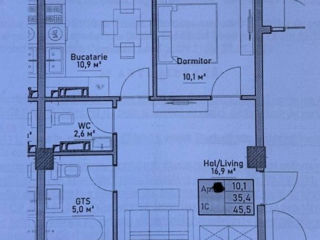 Apartament cu 1 cameră, 46 m², Durlești, Chișinău foto 4