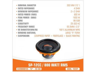 SUBWOOFER SP-12CC - 800W RMS foto 2