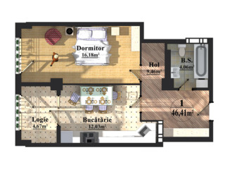 Horus Basarab Residence! Râșcani, 2 camere! Varianta albă! foto 3