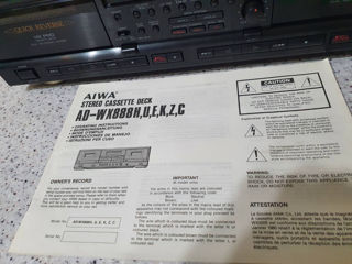 Aiwa AD-WX888 двухкассетная дека с реверсом. foto 3