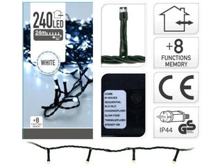 Luminite De Craciun "Fir" 240Led Alb, 24M, 8Reg, In/Out