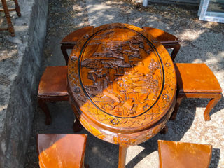 Китайский резной столик на 4 и 6 табуреток. foto 4