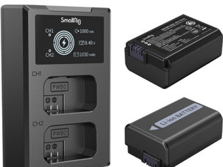 SmallRig NP-FW50. Două baterii + incarcator dublu! Noi in cutie! foto 1
