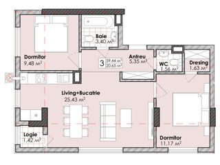 Apartament cu 2 camere, 60 m², Centru, Codru, Chișinău mun. foto 2