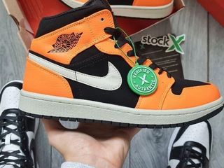 nike high top orange and black