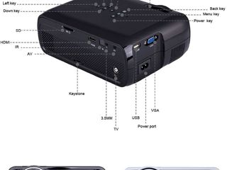 Uhappy U80 Portable Home Theater 1080P LED HD Mini Digital Projector, Support HDMI, VGA, USB foto 4