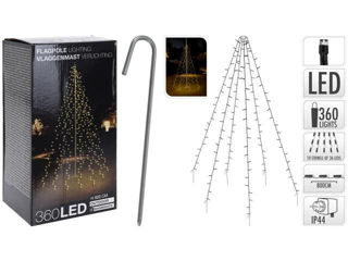 Luminite De Craciun "Piramida" 360Led 10Fetex36Led Alb-Cald, 8M