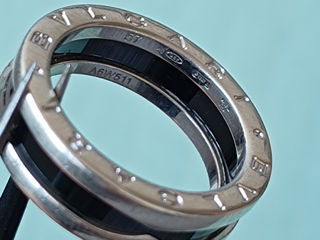 Bvlgari/Bulgari save the children 925 silver & black ceramic band ring Size 57 and 50 foto 7