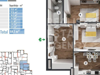 Apartament cu 2 camere, 64 m², Centru, Codru, Chișinău mun. foto 4