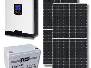 Sistem fotovoltaic off grid 1kw - frigider, televizor, lumina