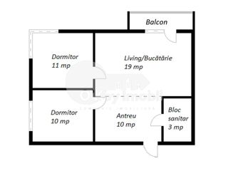 Apartament în bloc din cărămida, 2 dormitoare și living 41900 € foto 7