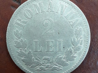 2 Lei. Romania ( 1875 ). Argint.